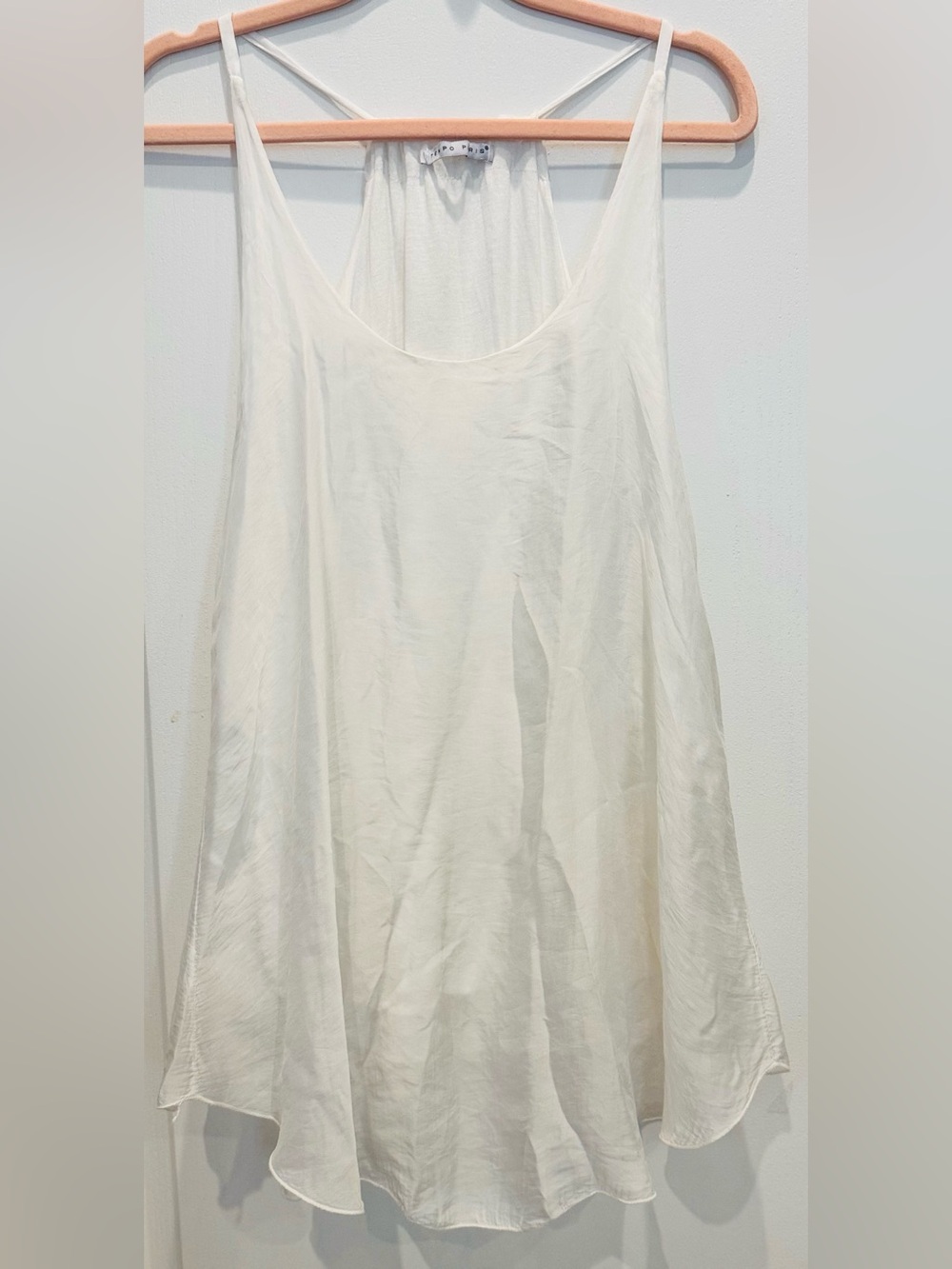 TEMPO PARIS Strappy Swing Double Layer Silky Feel Tank White S/M